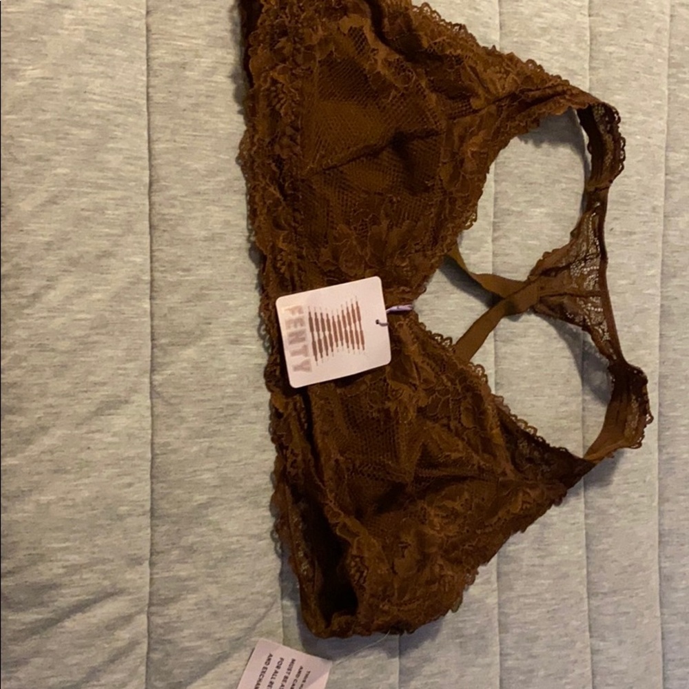 Savage X. Fenty Brown lace wireless bra